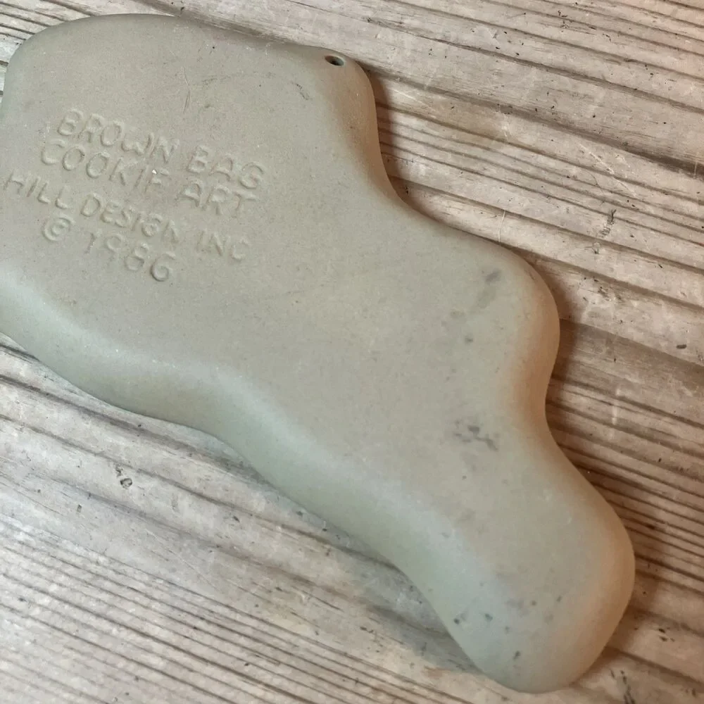 3 VTG 80’s Brown Bag Cookie Art Cookie Molds Press -Clown -bunny Rabbit -Santa